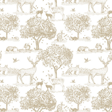 Vloeipapier Forest Animals - taupe