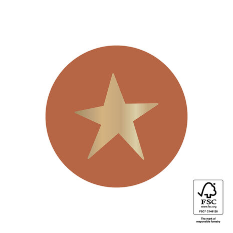 Sticker Star Gold - Dark Cognac
