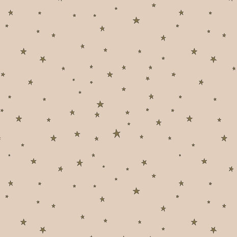 Blokbodemzak Stars Beige Gold middel