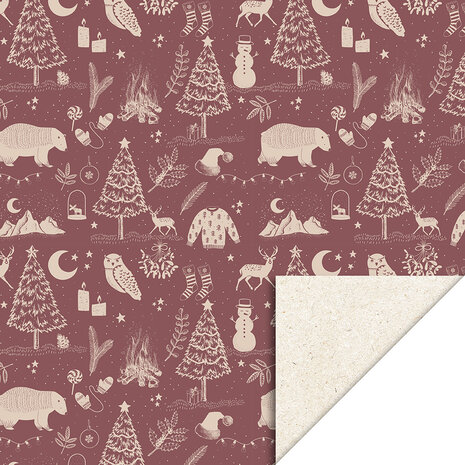Cadeauzakjes X-mas Vintage Beet Red 12 x 19