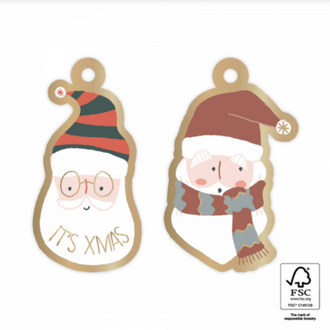 Cadeaulabel Duo - Crazy santa gold bril