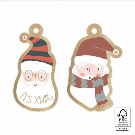 Cadeaulabel Duo - Crazy santa gold sjaal