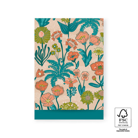 Cadeauzakjes Flowers Vintage Nude - Jade Blue 17 x 25