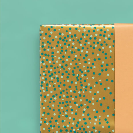 Cadeauzakjes Dots Gold Jade Blue - Peach 17 x 25