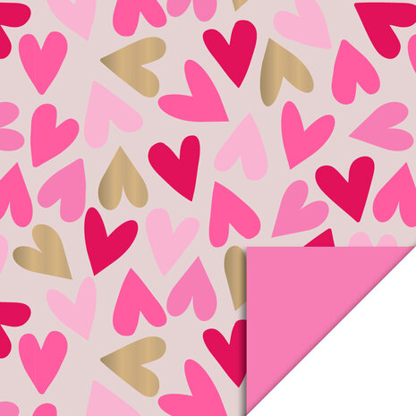 Cadeauzakjes Big Hearts Sand Sweet - Pink 17 x 25