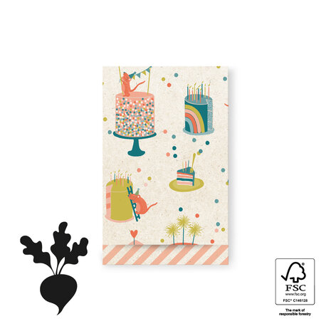 Cadeauzakjes Birthday Cake - Stripes Peach 12 x 19