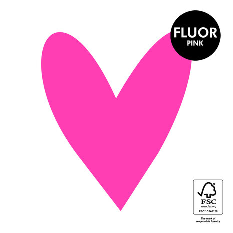 Stickers Hearts - Fluor Pink XL