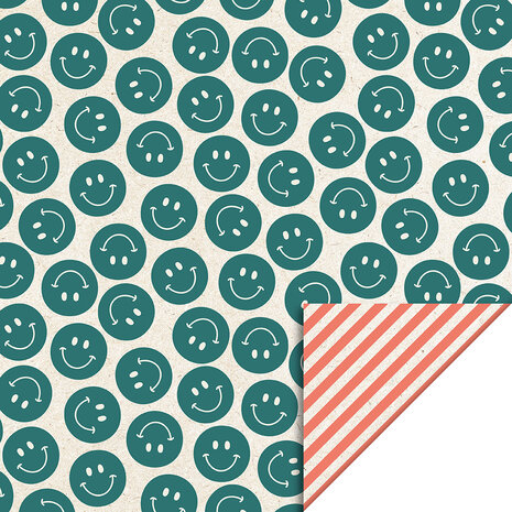 Cadeauzakjes Smiley Petrol - Stripes Poppy Red 17 x 25