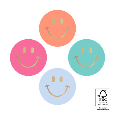 Stickers Multi smiley mini gold - summer