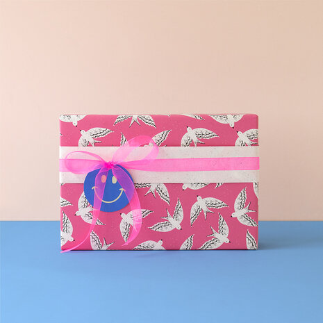 Cadeaupapier Birds Flamingo Pink