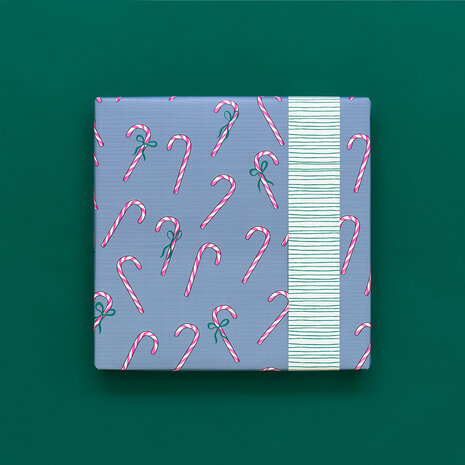 Cadeaupapier Candy Blue - Stripes Jade Blue