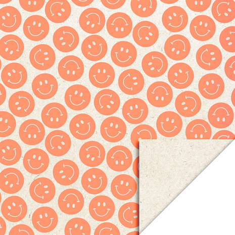 Cadeauzakjes Smiley Fluor Orange 17 x 25 cm 