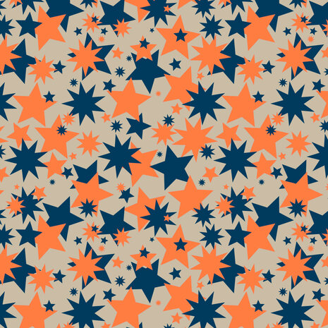 Vloeipapier Big Stars - Fluor Orange / Blue 