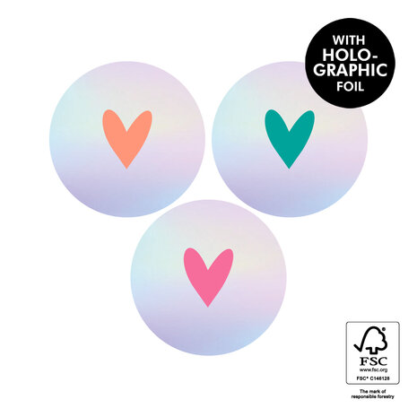 Stickers Multi - Heart Holographic 