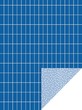 Cadeauzakjes Grid blue 12 x 19