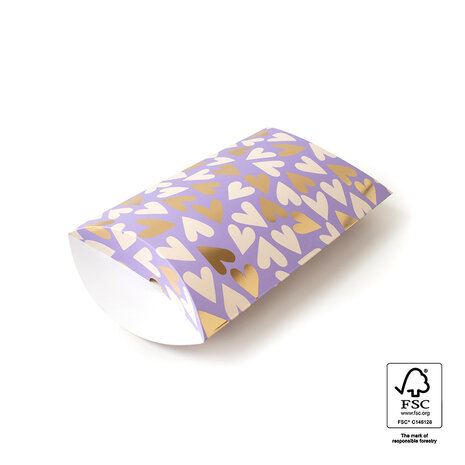 Pillow boxes - Medium - Hearts Lilac 