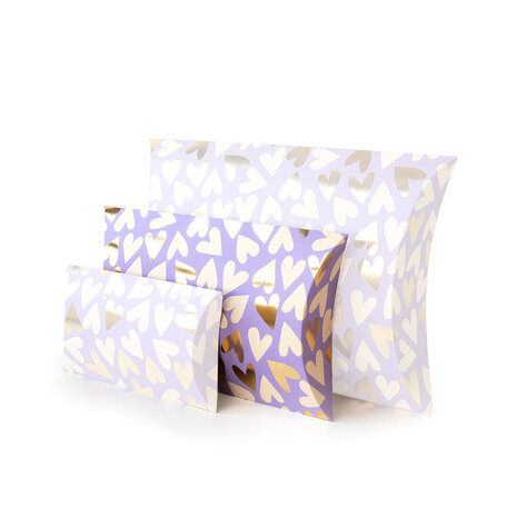 Pillow boxes - Medium - Hearts Lilac 