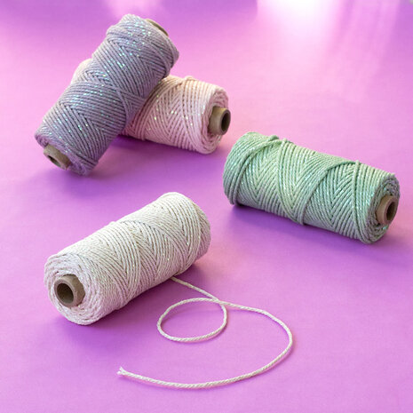 Cotton cord Irisé mint parelmoer roll