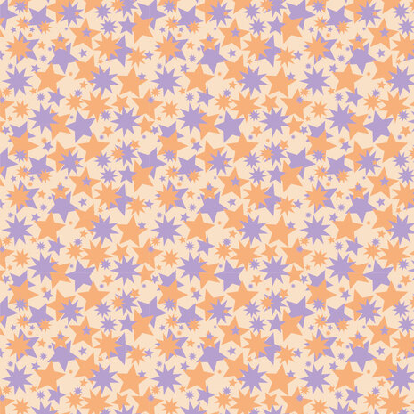 Blokbodemzak Big Stars Lilac/Orange middel