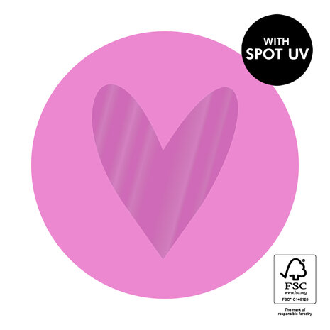 Stickers Heart Spot UV - Bright Pink 