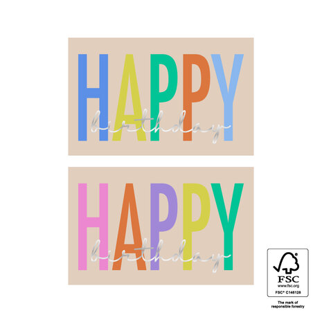 Stickers Duo - Happy Birthday Letters Silver