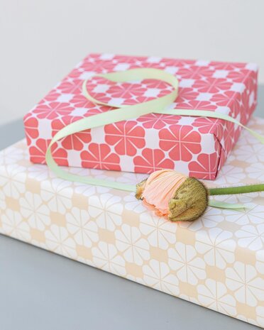 Cadeaupapier Get Lucky Soft Red on Pink