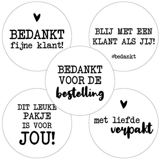 Sticker Bedankt klant 5 soorten - vlindersinjebuik