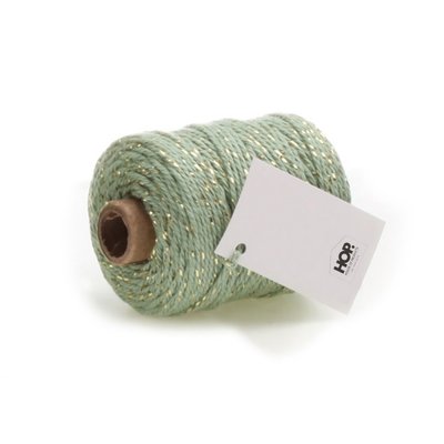 Cotton cord mint/gold roll