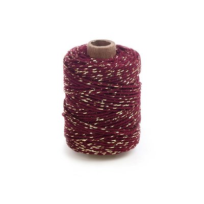 Cotton cord bordeaux/gold roll