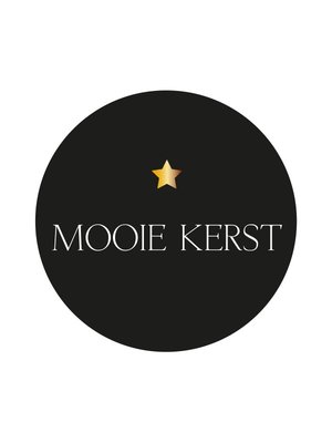 Sticker Mooie kerst zwart/goud (sterretje)