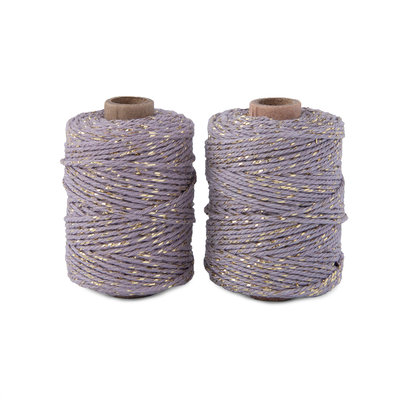 Cotton cord mauve/gold roll