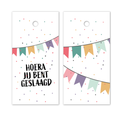 Cadeaulabel Hoera jij bent geslaagd