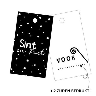 Cadeaulabel Sint en Piet (dots)