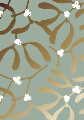 Cadeaupapier Mistletoe sagegreen/gold