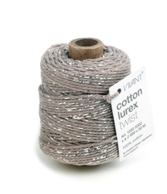 Cotton cord grey/silver roll