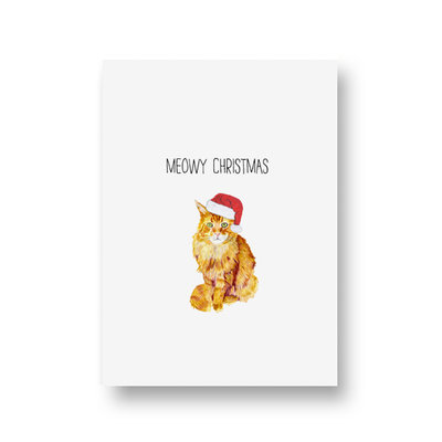 Ansichtkaart Meowy Christmas