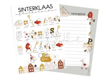 Aftelkalender/verlanglijstje Sinterklaas 2021