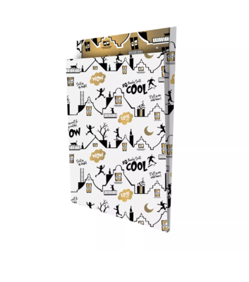 Cadeauzakjes Cool Sint wit/zwart 25 x 34 +4