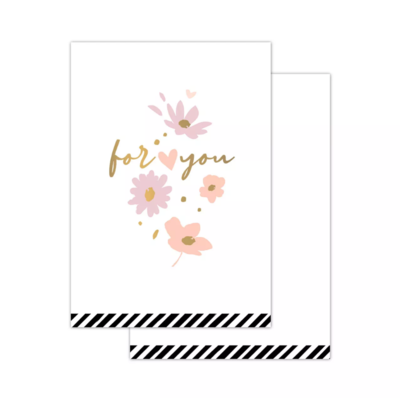 Mini kaartje Coeurs de fleurs wit