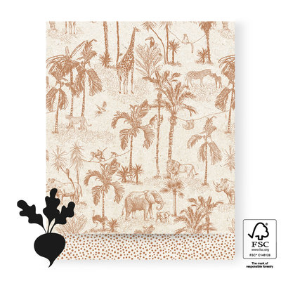 Cadeauzakjes Vintage jungle - dots orange 27 x 34