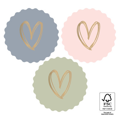 Stickers Hearts gold - faded light