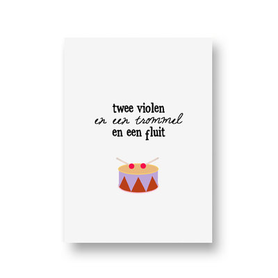 Ansichtkaart Twee violen en een trommel