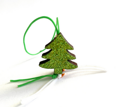 Gelukspoppetjes Kerstboom glitter groen