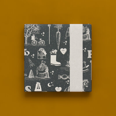 Cadeaupapier Sint Vintage dark blue