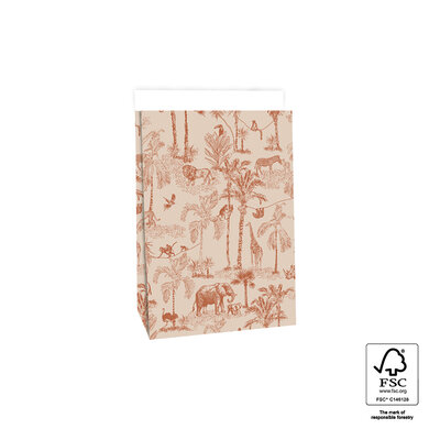 Blokbodemzak Vintage Jungle Dark Cognac middel
