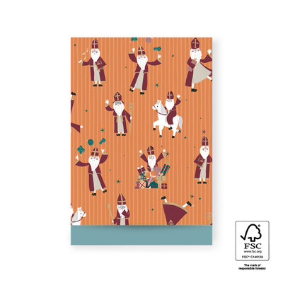 Cadeauzakjes Sint Acrobaat Pumpkin Red - Lake Blue 17 x 25
