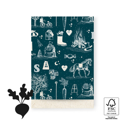 Cadeauzakjes Sint Vintage Dark Blue 17 x 25