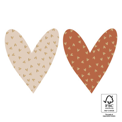 Stickers Duo - Small Hearts Gold - Faded