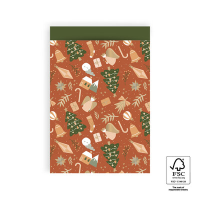 Cadeauzakjes X-mas Time Cognac - Forest Green 17 x 25