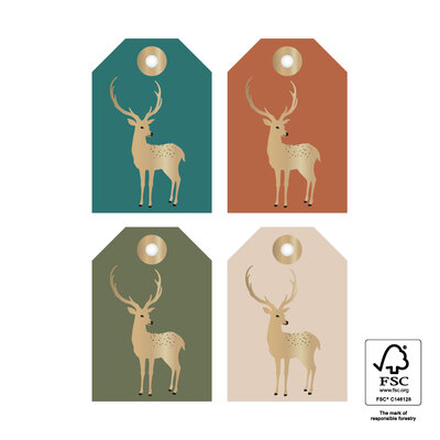 Cadeaulabels Multi - Reindeer Gold